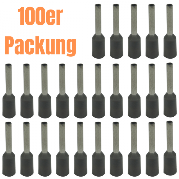 Aderendhülsen - 0,75mm² - Grau (100er Pack)